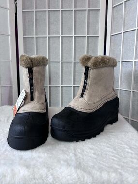 Itasca Beige Suede Winter Boot with Black Rubber Sole